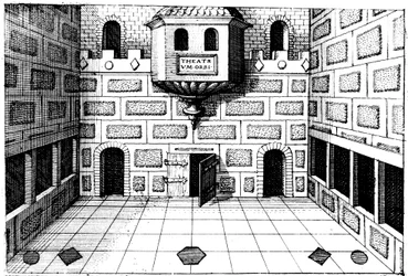 グローブシアターのインテリア、バンクサイド、ロンドン、1617-1619