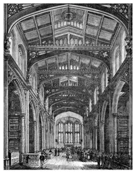 図書館の内部、ギルドホール、ロンドン市、1886
