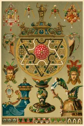 貴金属とエナメルを使ったイタリアのルネサンスの作品、1898 年。