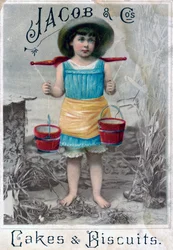 Jacob and Cos。Cakes＆Biscuits、c1900s-c1920s。広告はがき