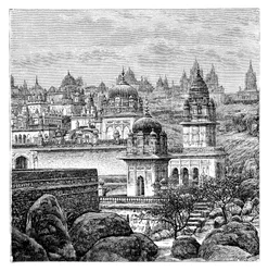 ジャイナ寺院、ジュナガド、グジャラート、インド、1895