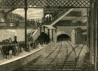 1868年の地下鉄キングスクロス駅、c1876。