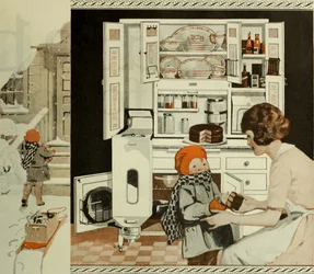 The Saturday Evening Postに掲載されたキッチンの広告、約1920～1925年。