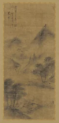 風景: 山頂と小川、明王朝、1368-1644。