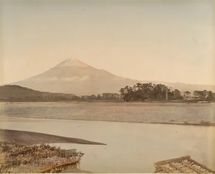 [川と山のある風景]、1870 年代。