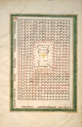 Beatus Manuscript からのリーフ: Table of the Antichrist, ca. 1180年。