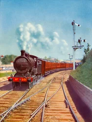 ダブリンを去る。 1935年、4-4-0の旅客エクスプレスで牽引された大南鉄道。