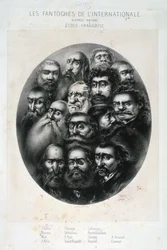 Les Fantoches de L Internationale、共産主義の風刺画。フランス19C