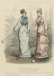 シーズンのファッション、家族のイラスト入りジャーナル、1880。