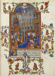 Les Très Riches Heures du Duc de Berry, Folio 158r - The Christmas Mass