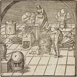 銅の分析装置 - Lazarus Eckerの「Description des minerais et des principales methodes d