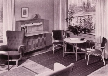 1949年にAB Svenska Mobelfabrikernaによって製造された、Carl-Axel Ackingのリビングルーム用家具。
