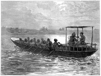 1871年、宇治寺からルシジ川に向かうリビングストンとスタンレー