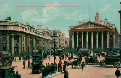 ロンドン、イングランド銀行、王立証券取引所、c1910