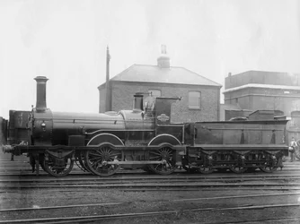 ロンドンとサウスウエスタン鉄道のLSWR機関車No 148、優しさのあるコルネ、c1880