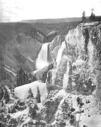 イエローストーンの下の滝、ワイオミング州、アメリカ合衆国、c1900。
