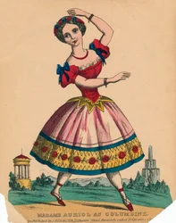 コロンバインとしてのマダム・オーリオール、c1849。