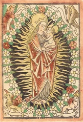 ロザリオのマドンナと子供、c。 1480年。