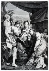 聖ジェロームとメアリーマグダーレンの日を持つマドンナと子供、1552〜1528年1870年