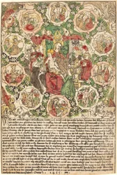 ロザリオを持ったマドンナ、1485年。