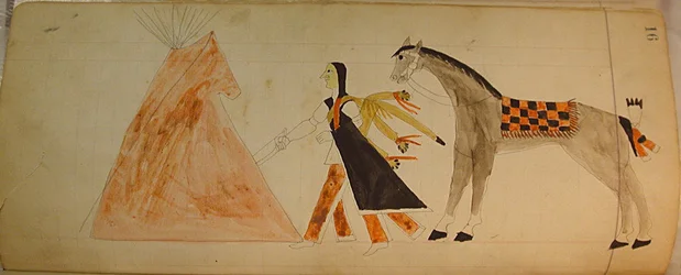 マフェット・レジャー: インディアンと馬, ca. 1874-81。