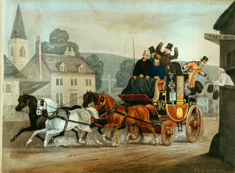 バースからロンドンへの郵便馬車、c1840