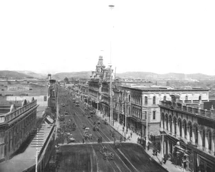 メインストリート、ロサンゼルス、カリフォルニア、米国、c1900。