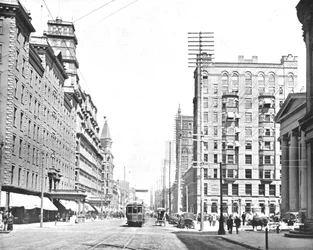 メインストリート、ロチェスター、ニューヨーク州、米国、c1900。