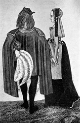男性と女性の衣装、15〜16世紀初頭、1910年