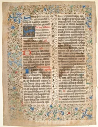 15 世紀半ばのフランスのミサ典書からの写本の葉。