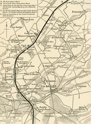 第一次陸軍の作戦を説明する地図...、第一次世界大戦、1915、c1920。