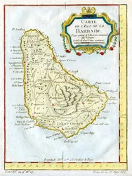バルバドスの地図、c1764