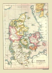 デンマークの地図、1902年。