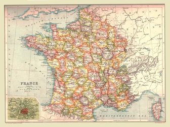 フランスの地図、1902年。