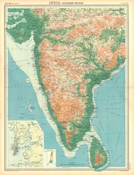 インドの地図-南部