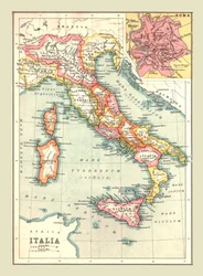 イタリアの地図、1902年。