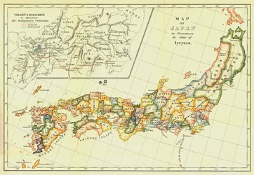 1903年、家康時代の日本の諸国地図