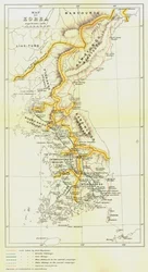 韓国の地図、1903年。