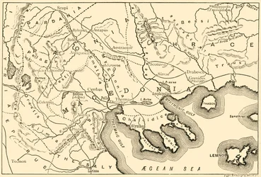 マケドンと隣接地区の地図、1890年。
