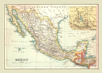 メキシコの地図、1902年。