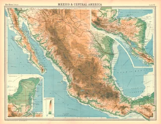 メキシコと中央アメリカの地図