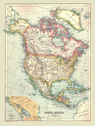 北米の地図、1902年。