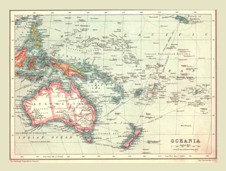 オセアニアの地図、1902年。