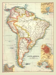 南アメリカの地図、1902年。