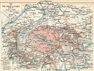 パリの包囲、1870年-71年、1907年の地図
