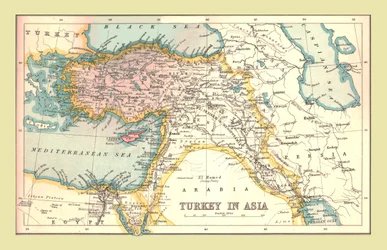 1902年のアジアのトルコの地図。