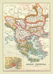 バルカン半島の地図、1902年。