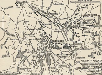 アイラウの戦いの地図、1807年、1896年