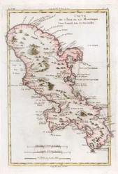 カリブ海のマルティニーク島の地図、c1783