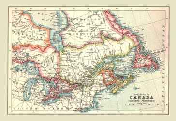 カナダの領土、東部州、1902年の地図。